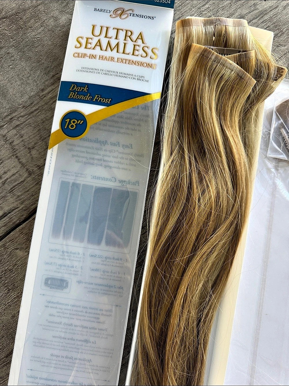 Barely Tensions Ultra Seamless Remy Human Hair Clip-In Hair Extensions 18" Dark